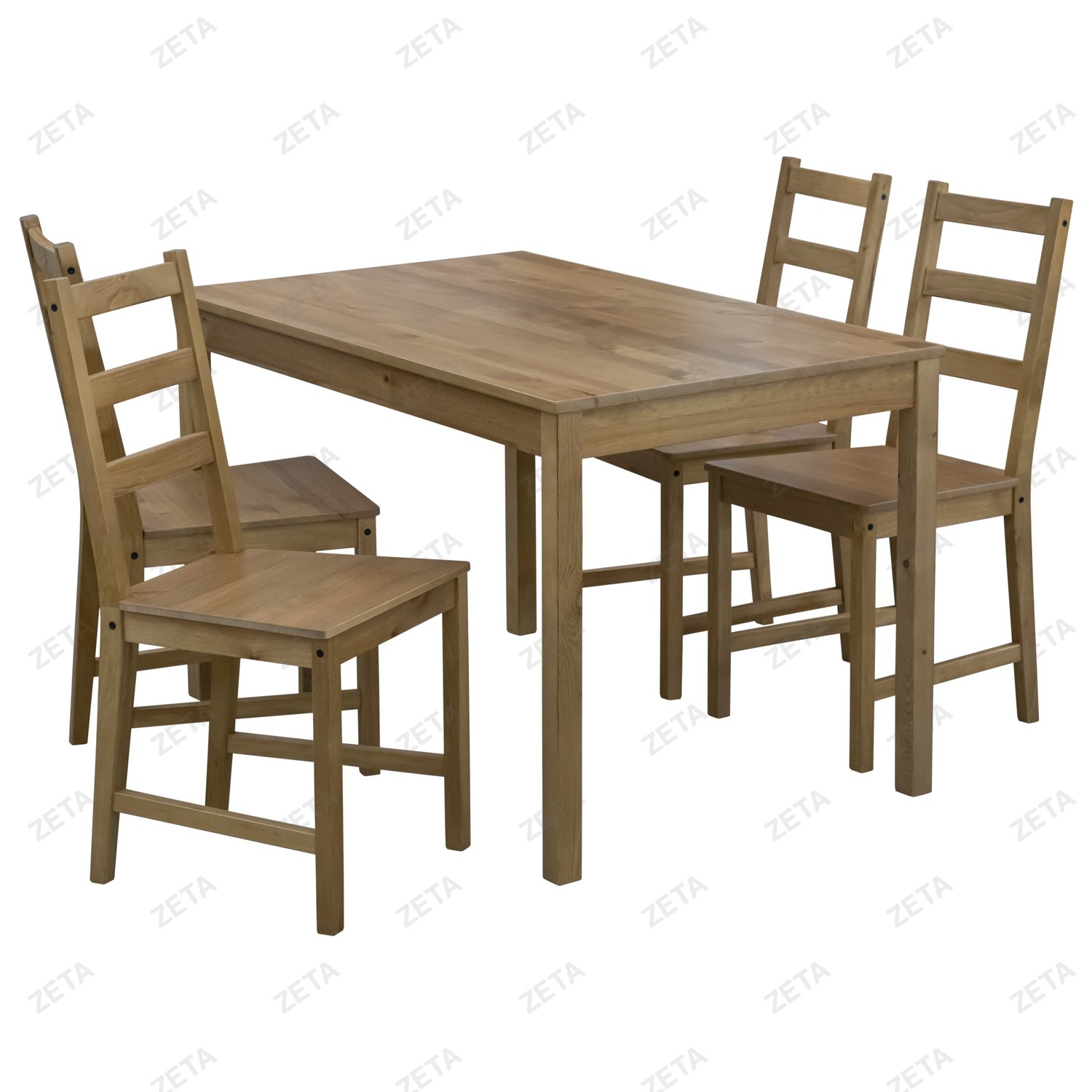 Столовый комплект от производителей IKEA: стол + 4 стула "Ladder Back" (коричневый) (ВИ)