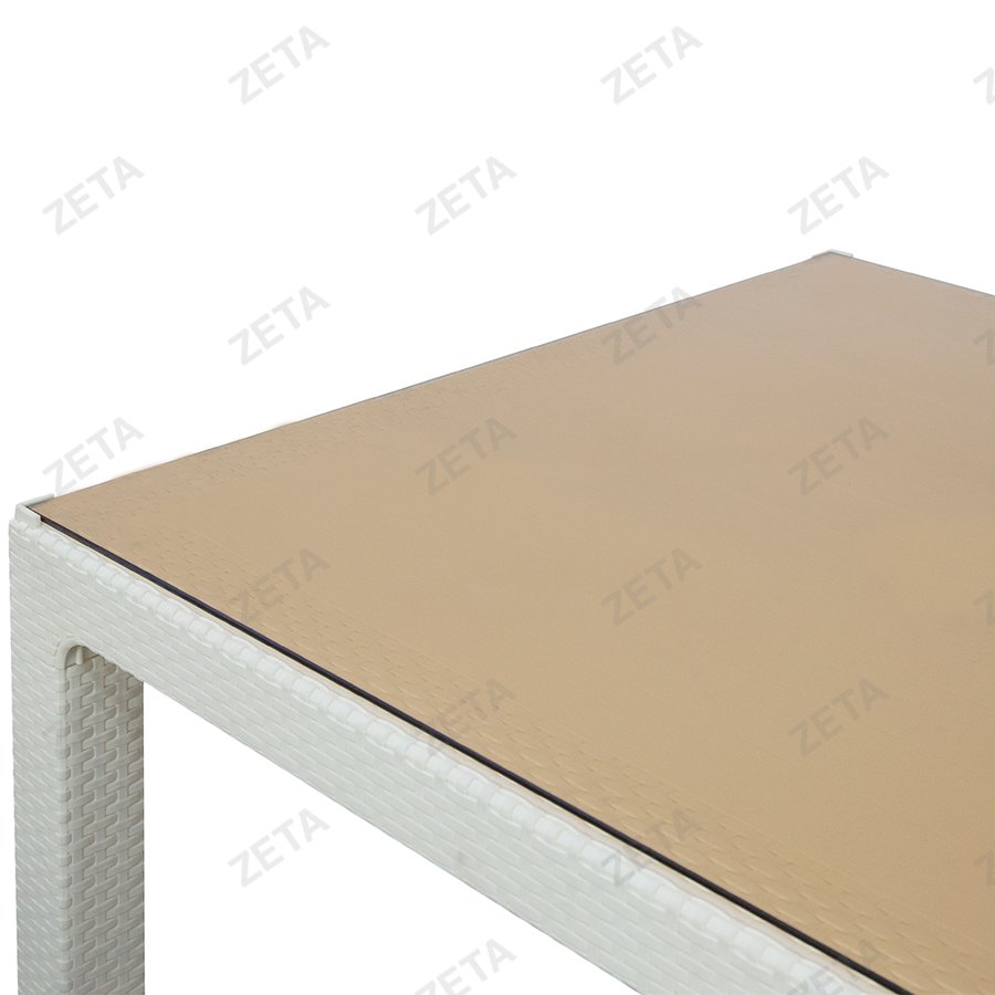 Стол прямоугольный со стеклом Premium (белый) (Уз-S) - изображение 3