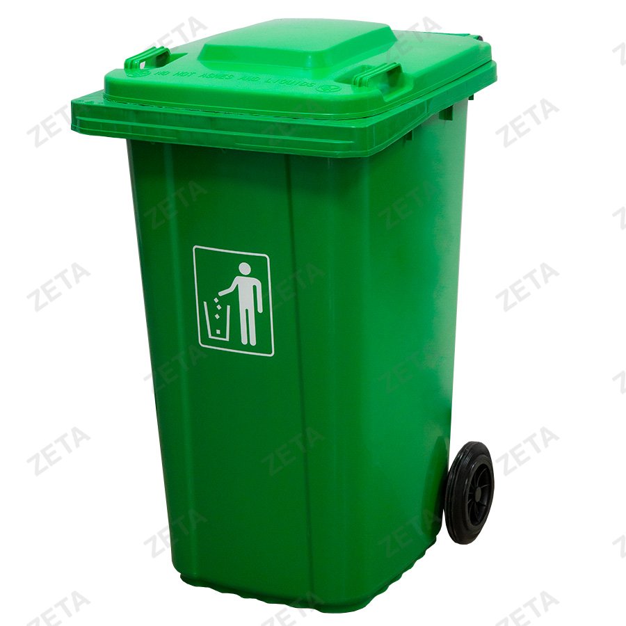 Бак мусорный с крышкой 240 л. на колесах (зеленый) №LD-240AC (ВИ) - изображение 1