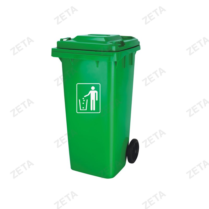 Бак мусорный с крышкой 120 л. (зелёный) №LD-120АС (ВИ) - изображение 1