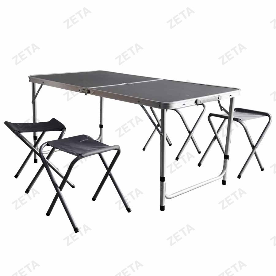Набор складной: стол + 4 табурета (1200*600*700/620/550 мм) №DC-014 (ВИ) - изображение 1