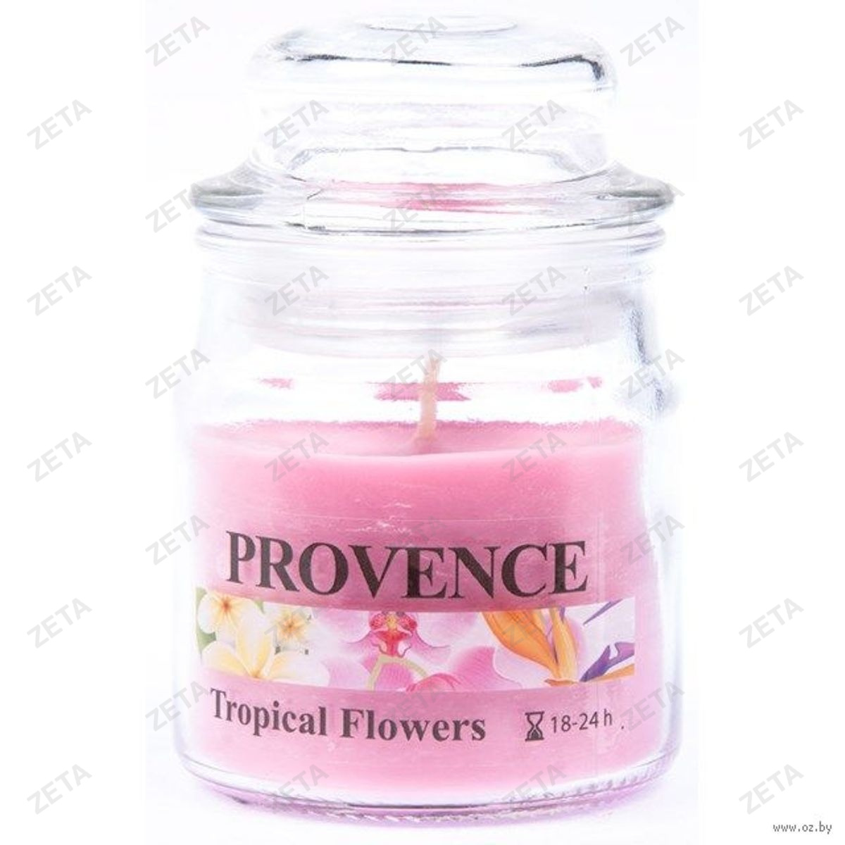 Свеча в стеклянной баночке с крышкой "Тропические цветы" - изображение 1