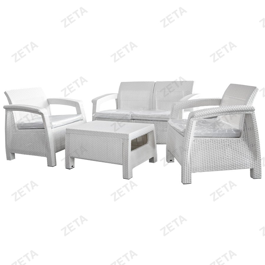 Комплект мебели: диван + 2 кресла + стол, пластик Rattan №205 (И-HB) - изображение 1