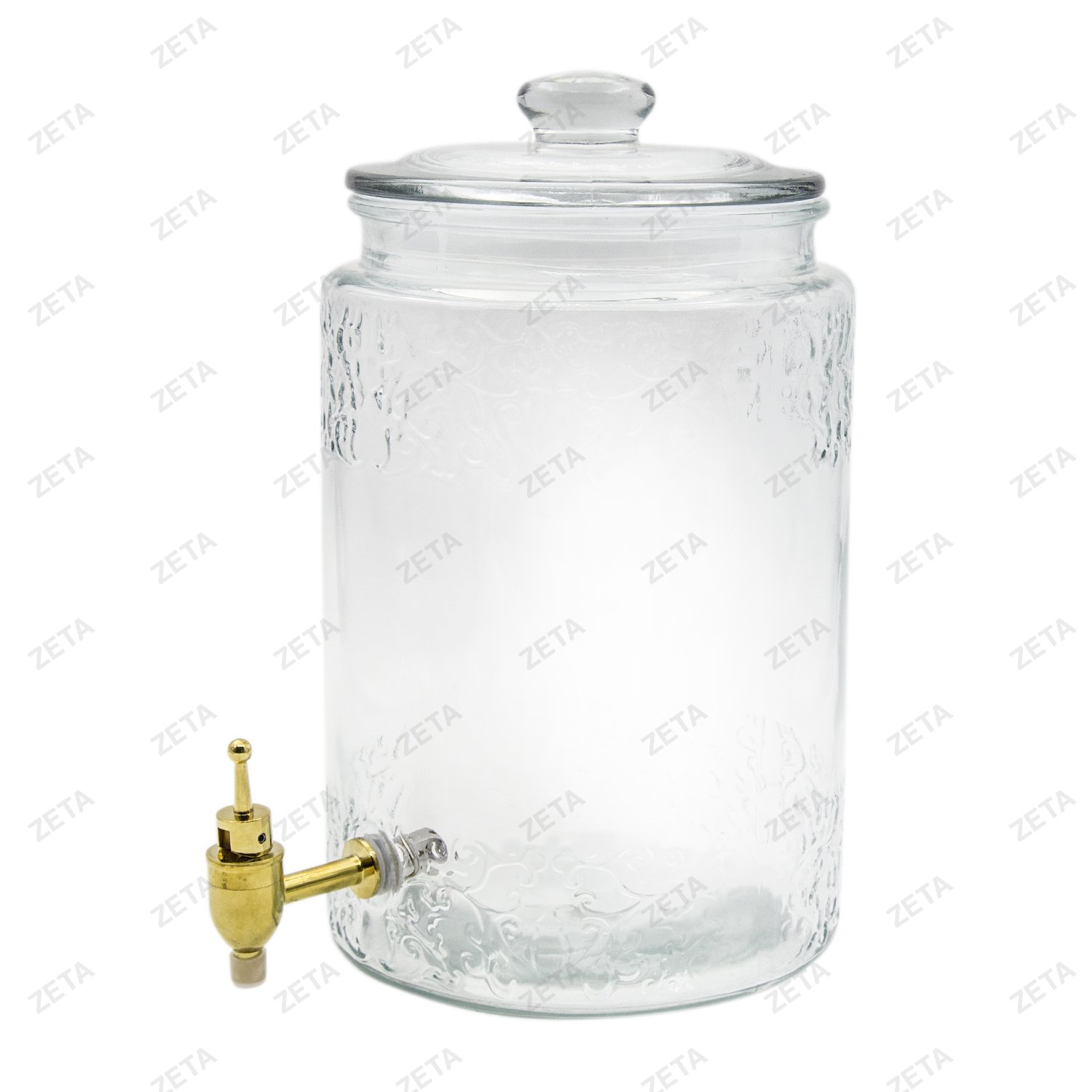 Ёмкость стеклянная для напитков (лимонадница с краном) 5 л. "HLL-0160" (ВИ)
