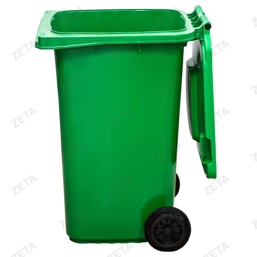 Бак мусорный с крышкой 240 л. на колесах (зеленый) №LD-240AC (ВИ) - изображение 3