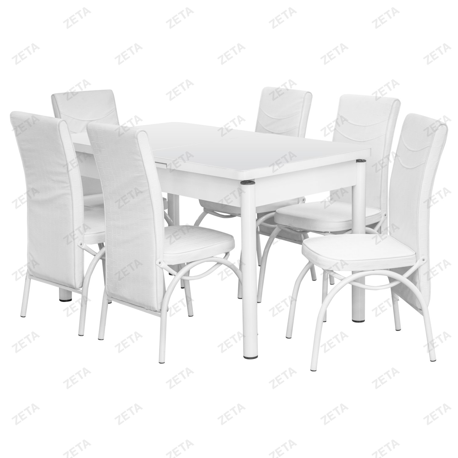 Столовый комплект DUZ: стол + 6 стульев (белый) (Турция)