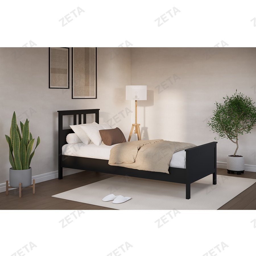 Кровать одинарная "Кымор" (900*2000 мм.) №5031310105 (чёрный) (Лузалес-РФ) - изображение 5