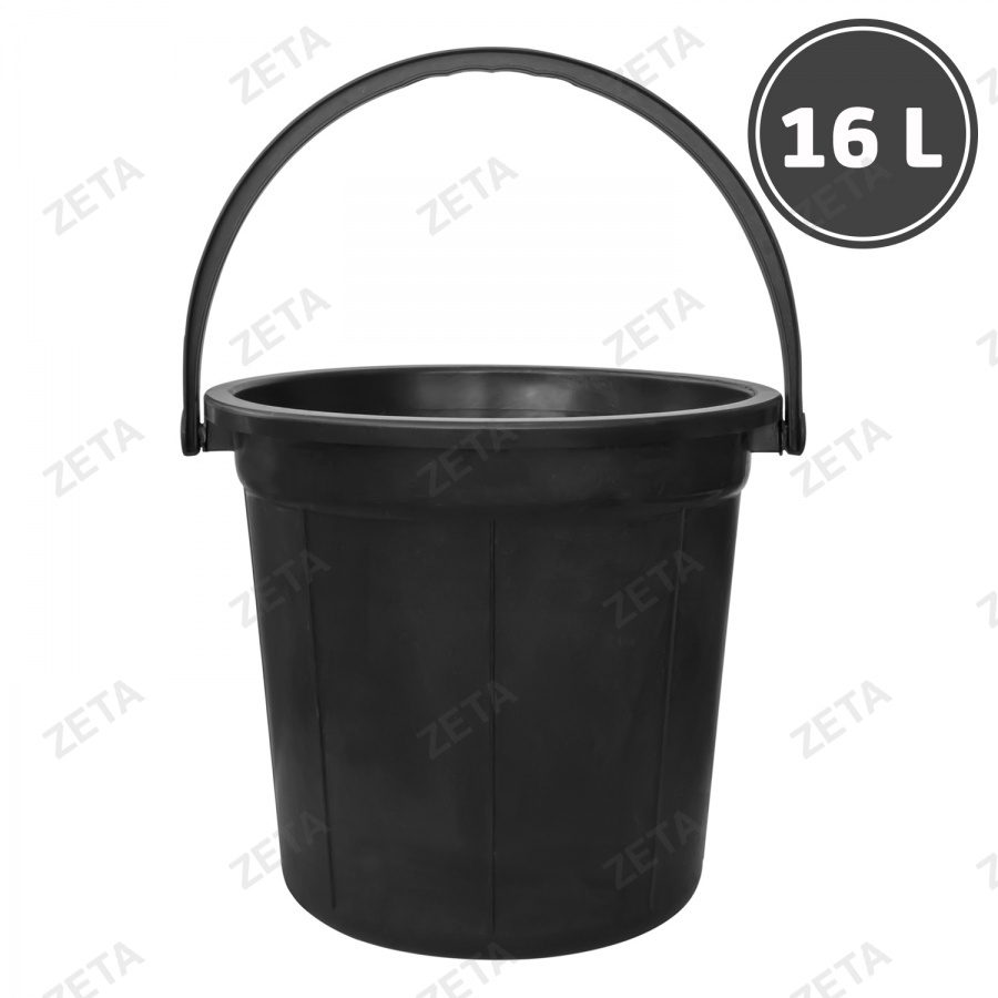 Ведро пластиковое, чёрное (16 л.) - изображение 1