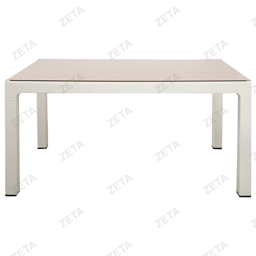 Стол прямоугольный со стеклом Premium (белый) (Уз-S) - изображение 2