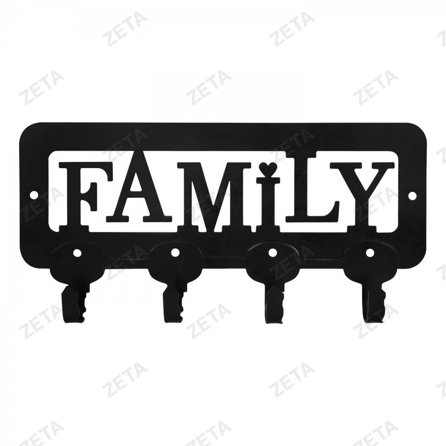 Вешалка-ключница настенная, металлическая "Family"
