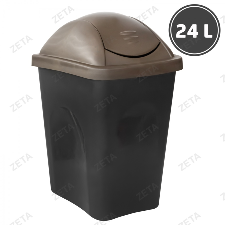 Ведро для мусора с клапаном, чёрное (24 л.) - изображение 1